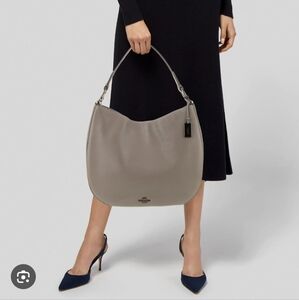 Coach Neutrals Tan Leather Hobo Bag